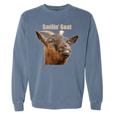 Smiling Goat Funny Garment-Dyed Sweatshirt