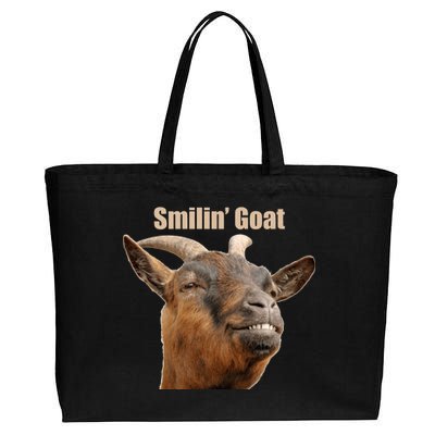 Smiling Goat Funny Cotton Canvas Jumbo Tote