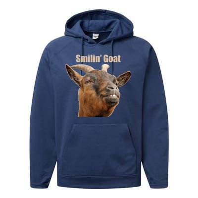 Smiling Goat Funny Performance Fleece Hoodie