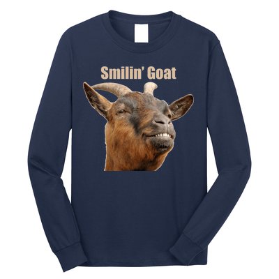 Smiling Goat Funny Long Sleeve Shirt