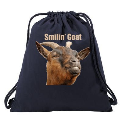 Smiling Goat Funny Drawstring Bag