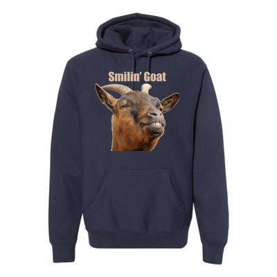 Smiling Goat Funny Premium Hoodie