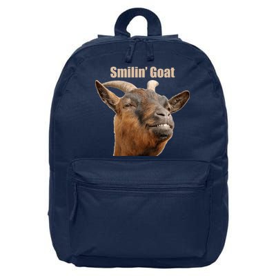 Smiling Goat Funny 16 in Basic Backpack