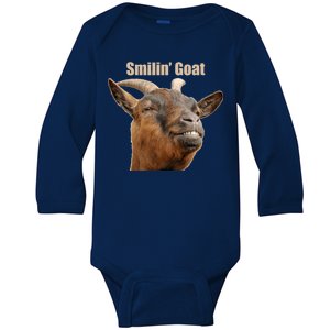 Smiling Goat Funny Baby Long Sleeve Bodysuit