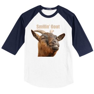 Smiling Goat Funny Baseball Sleeve Shirt