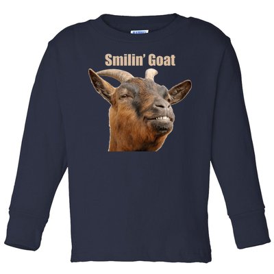 Smiling Goat Funny Toddler Long Sleeve Shirt