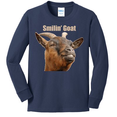 Smiling Goat Funny Kids Long Sleeve Shirt