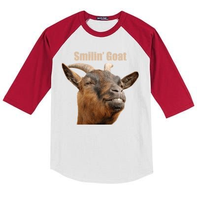 Smiling Goat Funny Kids Colorblock Raglan Jersey