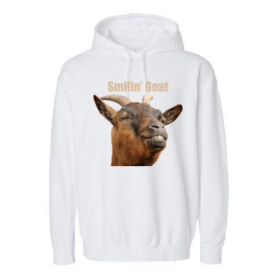 Smiling Goat Funny Garment-Dyed Fleece Hoodie