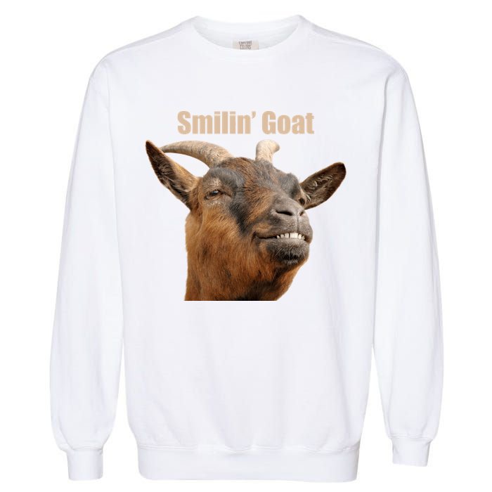 Smiling Goat Funny Garment-Dyed Sweatshirt