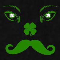 Smiling Irish Eyes Cloverleaf Mustache Ladies PosiCharge Tri-Blend Wicking Tank