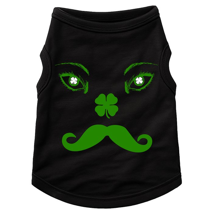 Smiling Irish Eyes Cloverleaf Mustache Doggie Tank