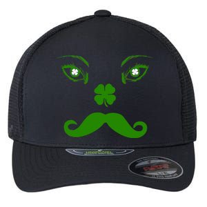 Smiling Irish Eyes Cloverleaf Mustache Flexfit Unipanel Trucker Cap