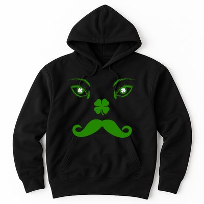 Smiling Irish Eyes Cloverleaf Mustache Hoodie