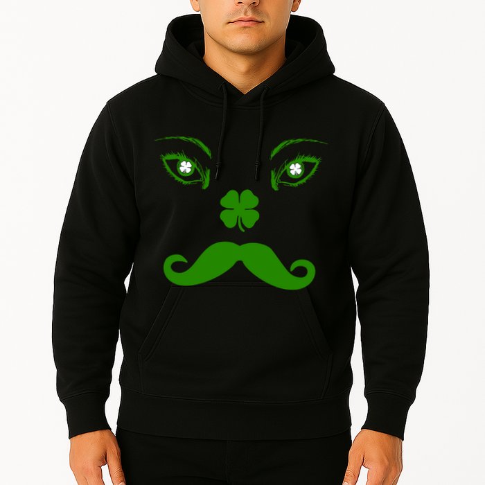 Smiling Irish Eyes Cloverleaf Mustache Hoodie