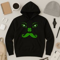 Smiling Irish Eyes Cloverleaf Mustache Hoodie