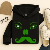 Smiling Irish Eyes Cloverleaf Mustache Hoodie