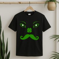 Smiling Irish Eyes Cloverleaf Mustache T-Shirt
