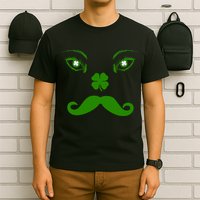 Smiling Irish Eyes Cloverleaf Mustache T-Shirt