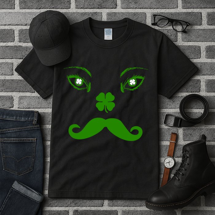 Smiling Irish Eyes Cloverleaf Mustache Tall T-Shirt
