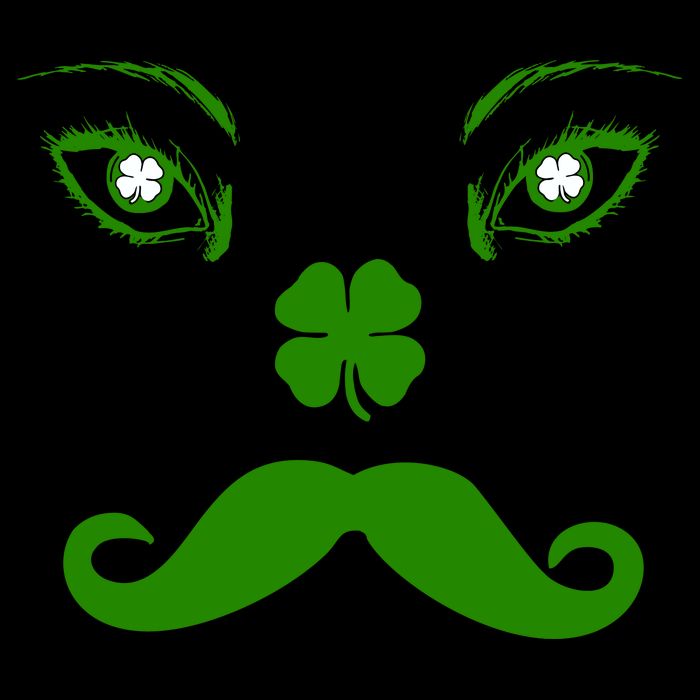 Smiling Irish Eyes Cloverleaf Mustache 7-Panel Snapback Hat