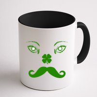 Smiling Irish Eyes Cloverleaf Mustache Mug