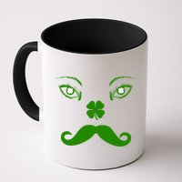 Smiling Irish Eyes Cloverleaf Mustache Mug