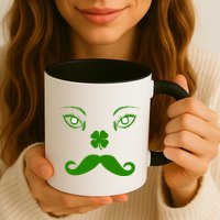 Smiling Irish Eyes Cloverleaf Mustache Mug