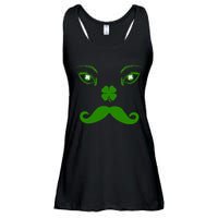 Smiling Irish Eyes Cloverleaf Mustache Ladies Essential Flowy Tank