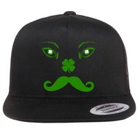 Smiling Irish Eyes Cloverleaf Mustache Flatbill Hat