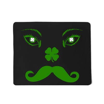 Smiling Irish Eyes Cloverleaf Mustache Mousepad