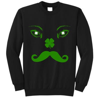 Smiling Irish Eyes Cloverleaf Mustache Tall Sweatshirt