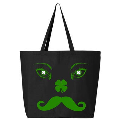 Smiling Irish Eyes Cloverleaf Mustache 25L Jumbo Tote