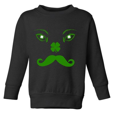 Smiling Irish Eyes Cloverleaf Mustache Toddler Sweatshirt