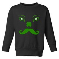 Smiling Irish Eyes Cloverleaf Mustache Toddler Sweatshirt