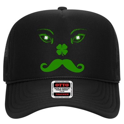Smiling Irish Eyes Cloverleaf Mustache Trucker Hat