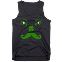 Smiling Irish Eyes Cloverleaf Mustache Tank Top