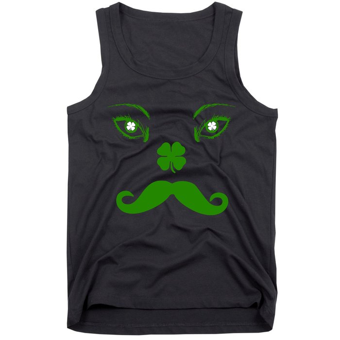 Smiling Irish Eyes Cloverleaf Mustache Tank Top