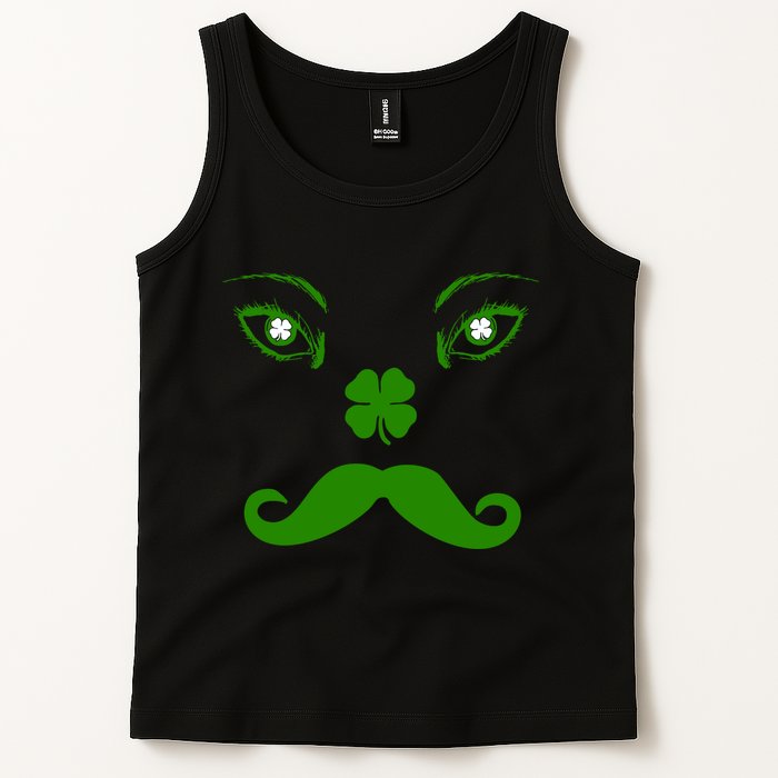 Smiling Irish Eyes Cloverleaf Mustache Tank Top