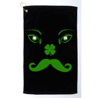 Smiling Irish Eyes Cloverleaf Mustache Golf Towel