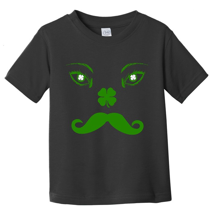 Smiling Irish Eyes Cloverleaf Mustache Toddler T-Shirt