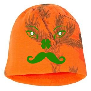 Smiling Irish Eyes Cloverleaf Mustache Kati - Camo Knit Beanie