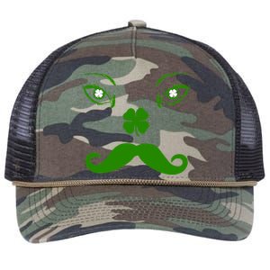 Smiling Irish Eyes Cloverleaf Mustache Retro Rope Trucker Hat Cap