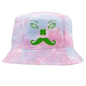 Smiling Irish Eyes Cloverleaf Mustache Tie-Dyed Bucket Hat