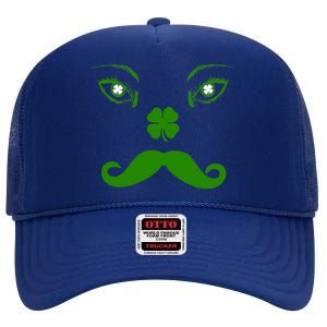 Smiling Irish Eyes Cloverleaf Mustache High Crown Mesh Back Trucker Hat