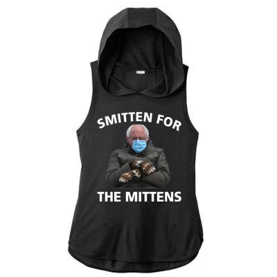 Smitten For The Mittens Bernie Sanders Ladies PosiCharge Tri-Blend Wicking Draft Hoodie Tank