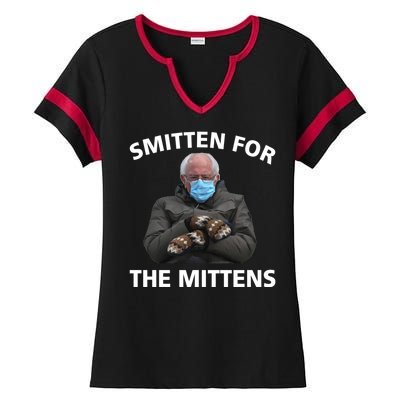 Smitten For The Mittens Bernie Sanders Ladies Halftime Notch Neck Tee