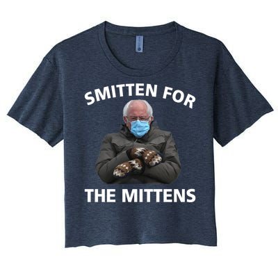 Smitten For The Mittens Bernie Sanders Women's Crop Top Tee