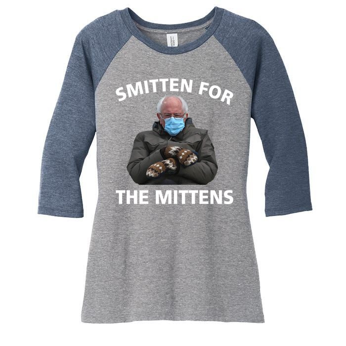 Smitten For The Mittens Bernie Sanders Women's Tri-Blend 3/4-Sleeve Raglan Shirt