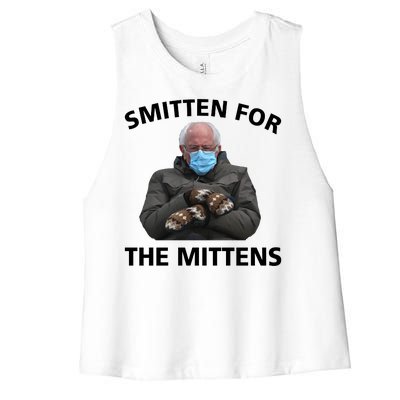 Smitten For The Mittens Bernie Sanders Women's Racerback Cropped Tank